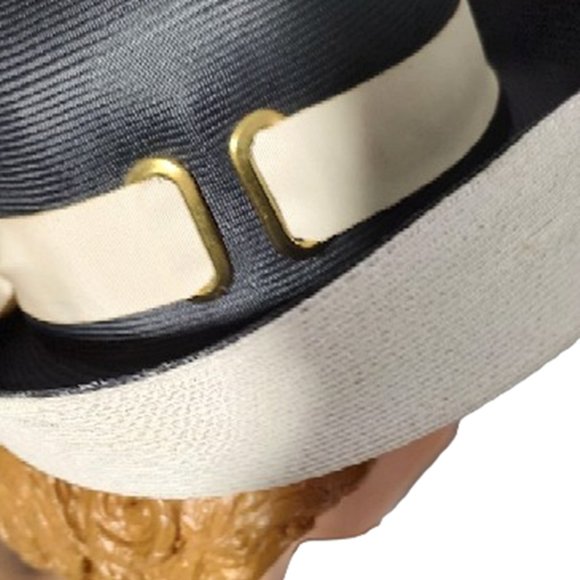 Dramatic 1960s Vintage Black & White Designer High End Straw Hat By Adolfo main image 4